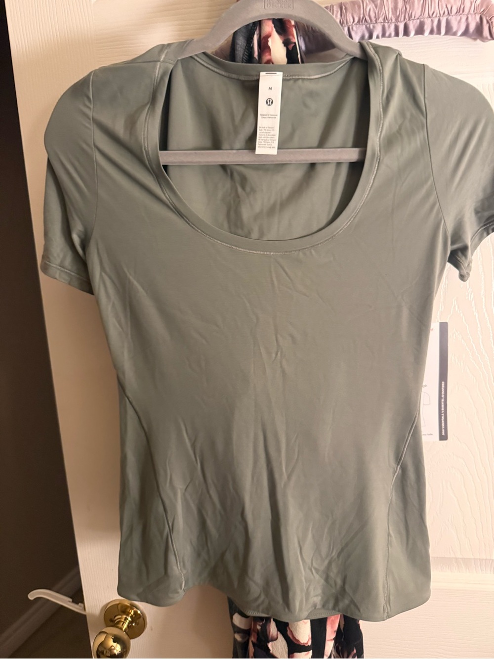 lululemon athletica Short Sleeve Scoop Neck Top in Sage Green